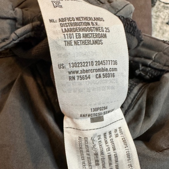 Abercrombie & Fitch Stretch Cargo Pant Gray/Brown Cotton Blend Womens 31x30 - Picture 9 of 12